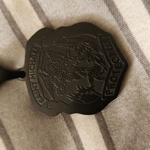 Saint Michael Protect US necklace and pendant black NWOT